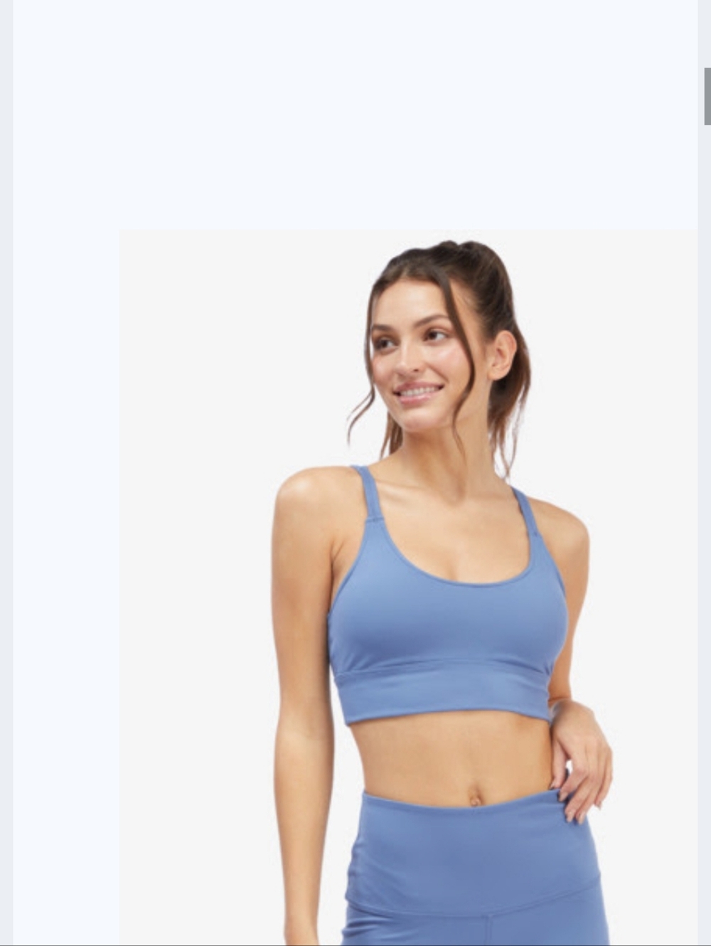 Roxy Kaileo Strappy Back Sports Bra Top In Bijou Blue